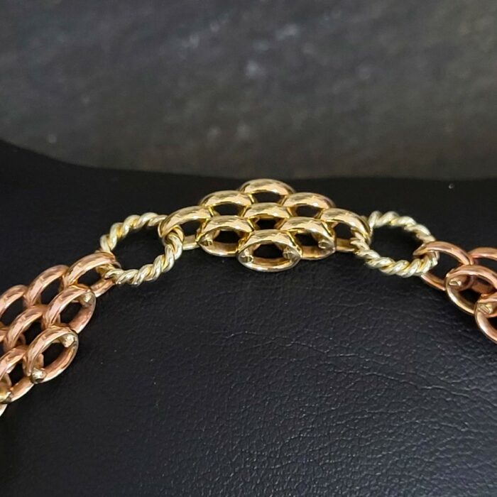 9ct Yellow, White & Rose Gold Fancy Bracelet from Ace Jewellery, Leeds