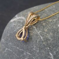 Tanzanite & Diamond Teardrop Pendant Necklace 9ct Yellow Gold from Ace Jewellery, Leeds