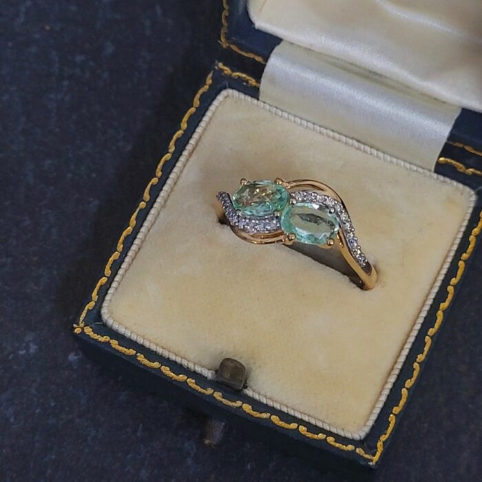 1.15ct Kijani Garnet & Diamond Ring 18ct Yellow Gold from Ace Jewellery, Leeds