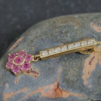 1.0ct Ruby & Diamond Cluster Flower Pendant & Chain 9ct Yellow Gold from Ace Jewellery, Leeds
