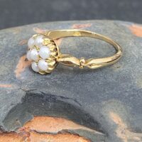 Antique Victorian Pearl Cluster Ring 18ct Yellow Gold from Ace Jewellery, Leeds