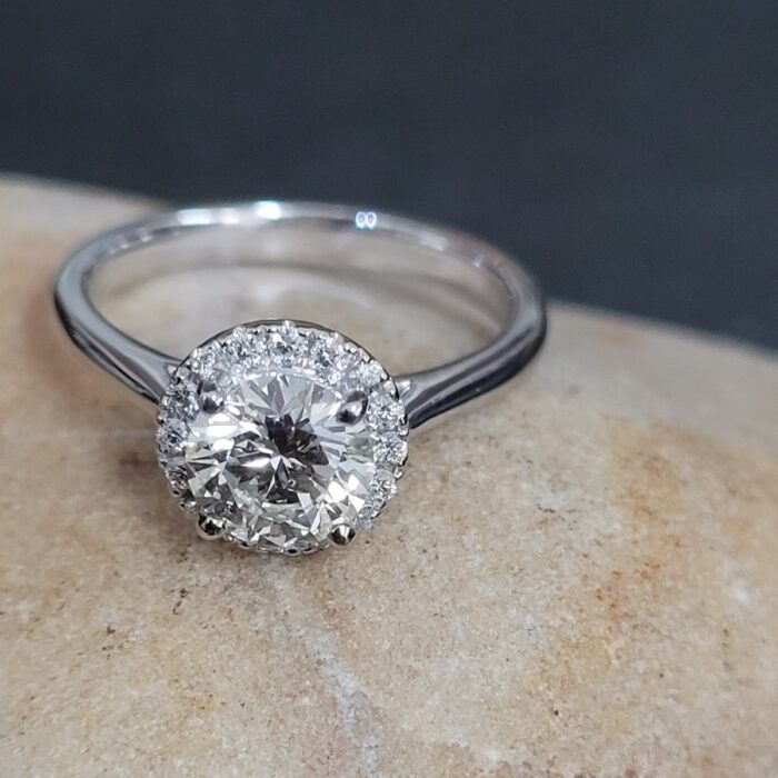 1.15ct Lab Diamond Halo Engagement Ring Platinum from Ace Jewellery, Leeds