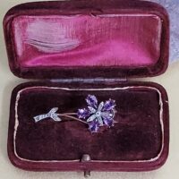 2.24ct Antique Amethyst & Diamond Brooch 15ct Yellow Gold from Ace Jewellery, Leeds