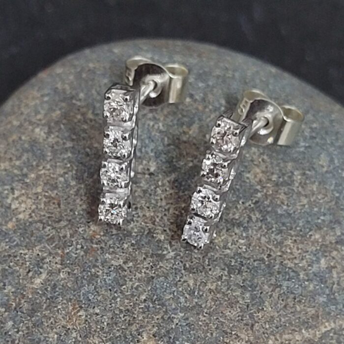 0.36ct Diamond Drop Earrings 9ct White Gold from Ace Jewellery, Leeds