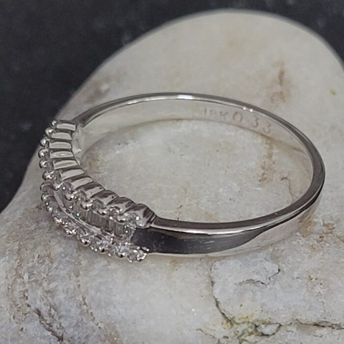 0.33ct Baguette & Brilliant Cut Diamond Half Eternity Ring 18ct White Gold from Ace Jewellery, Leeds