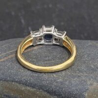 0.91ct Sapphire & Princess Cut Diamond Ring 18ct Yellow Gold from Ace Jewellery, Leeds