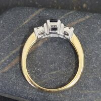 0.91ct Sapphire & Princess Cut Diamond Ring 18ct Yellow Gold from Ace Jewellery, Leeds