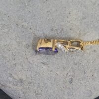 1.10ct Tanzanite & Diamond Pendant Necklace 9ct Yellow Gold from Ace Jewellery, Leeds