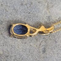 1.10ct Tanzanite & Diamond Pendant Necklace 9ct Yellow Gold from Ace Jewellery, Leeds