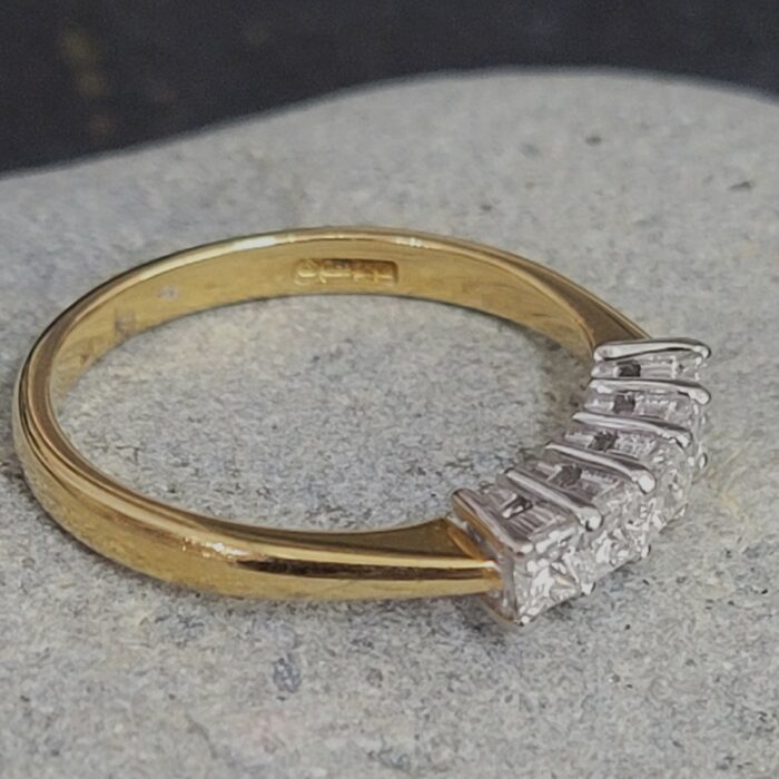 18ct Yellow Gold 0.57ct Five Stone Princess Cut Diamond Ring from Ace Jewellery, Leeds