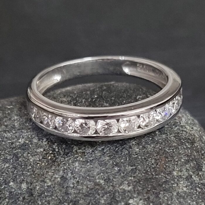 18ct White Gold 0.75ct Diamond Channel Set Half Eternity Ring from Ace Jewellery, Leeds