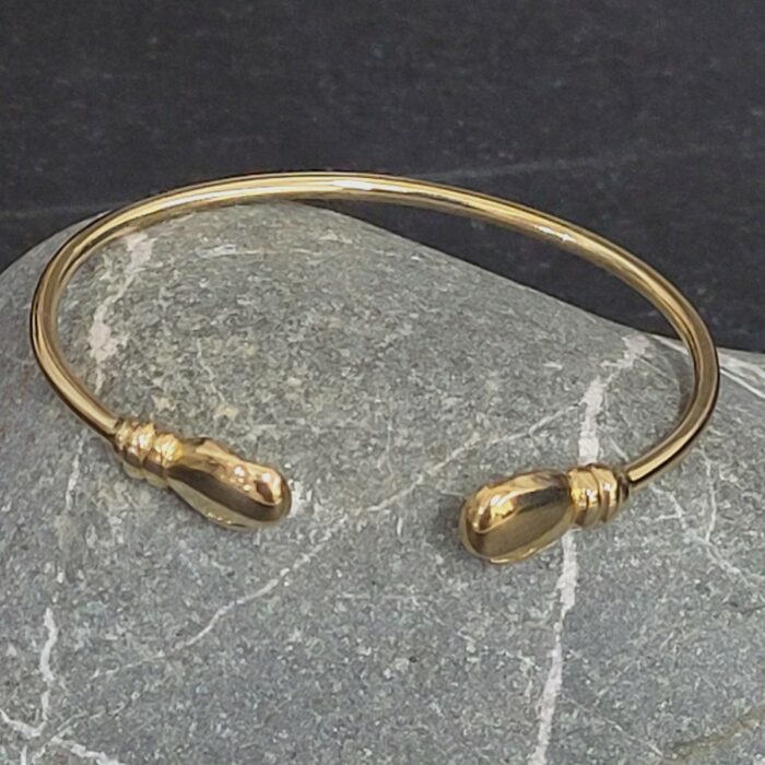 9ct Yellow Gold Boxing Glove Torque Baby Bangle from Ace Jewellery, Leeds