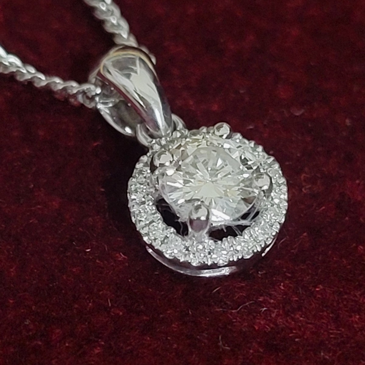 Christopher Designs 14K White Gold Diamond Pear Halo Pendant Necklace -  002-160-2001411