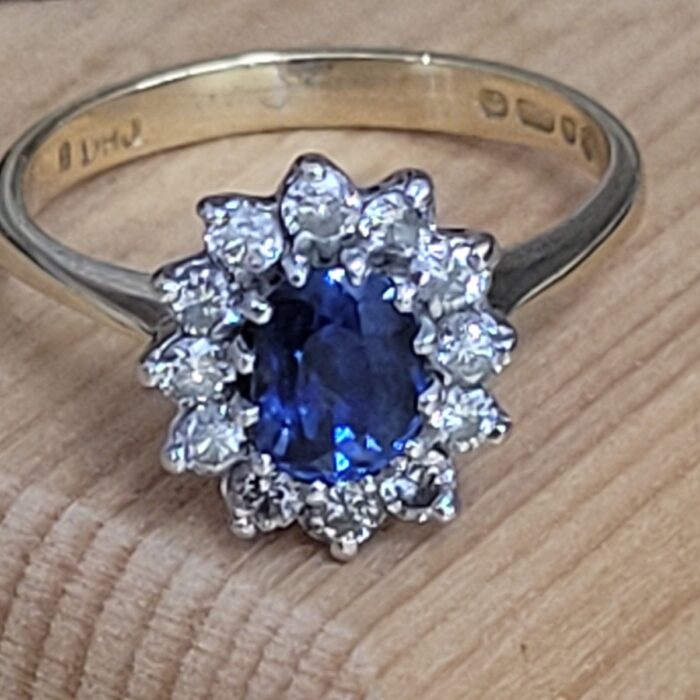 1.1ct Sapphire & Diamond Ring 18ct Yellow Gold from Ace Jewellery, Leeds