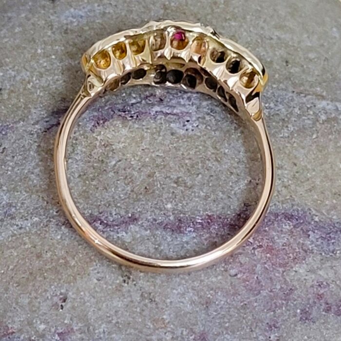 0.80ct Ruby & Rose Cut Diamond Antique Ring 18ct Yellow Gold from Ace Jewellery, Leeds