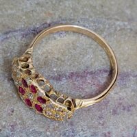 0.80ct Ruby & Rose Cut Diamond Antique Ring 18ct Yellow Gold from Ace Jewellery, Leeds