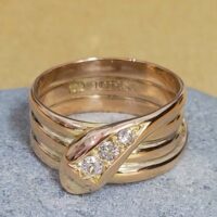 0.34ct Antique Diamond Snake Ring 15ct Yellow Gold from Ace Jewellery, Leeds