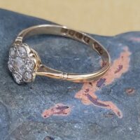 0.17ct Antique Edwardian Rose Cut Diamond Coronet Cluster Ring 18ct Yellow Gold from Ace Jewellery, Leeds