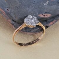 0.17ct Antique Edwardian Rose Cut Diamond Coronet Cluster Ring 18ct Yellow Gold from Ace Jewellery, Leeds