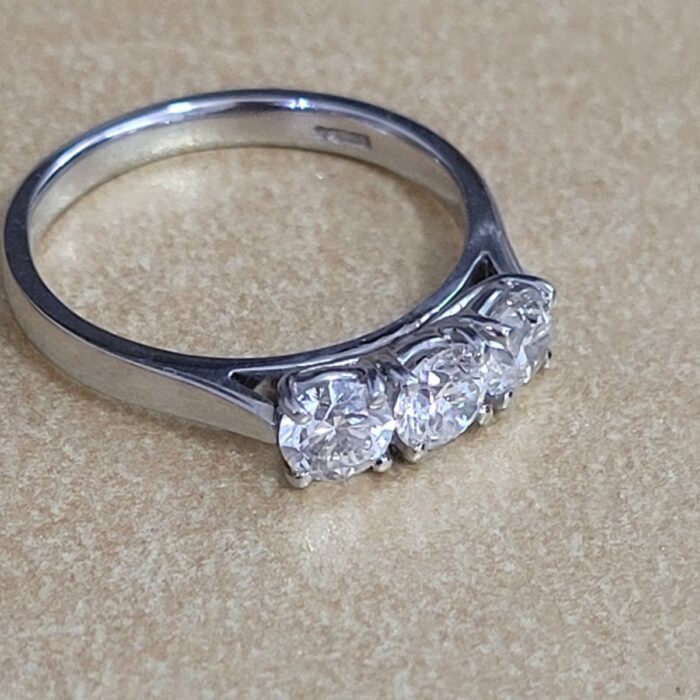 1.05ct Three Stone Diamond Engagement Ring Platinum from Ace Jewellery, Leeds