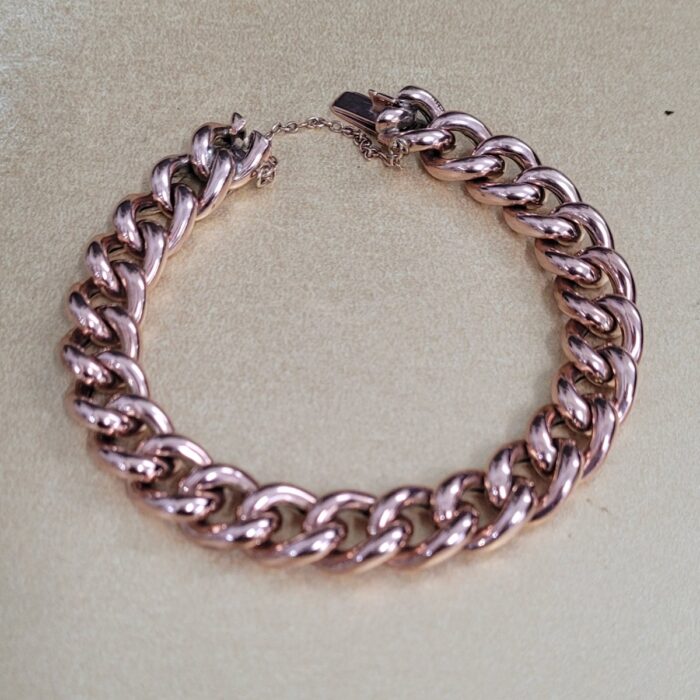 9ct Antique Rose Gold Curb Bracelet from Ace Jewellery, Leeds