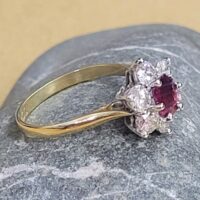 1.35ct Ruby & Diamond Cluster Ring 18ct Yellow Gold from Ace Jewellery, Leeds