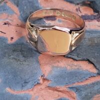 9ct Rose Gold Antique Shield Signet Ring from Ace Jewellery, Leeds