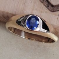 1.05ct Sapphire Rubover Set Ring 18ct Yellow Gold from Ace Jewellery, Leeds
