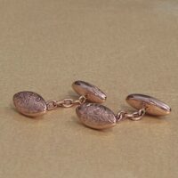 Antique 9ct Rose Gold Oval-Shaped Cufflinks from Ace Jewellery, Leeds