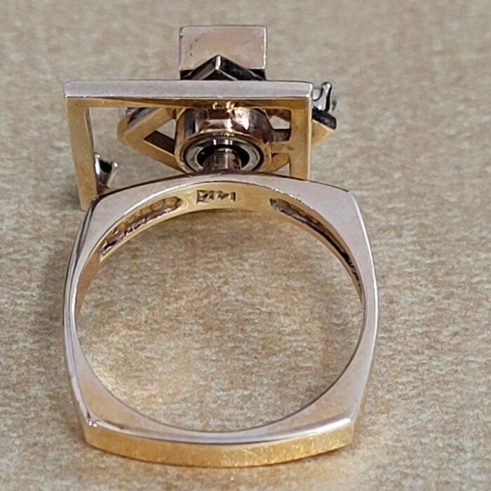 0.16ct Diamond Teufel Motion/Swinger Ring 14ct Yellow Gold from Ace Jewellery, Leeds