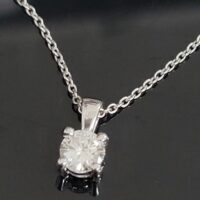 0.42ct Brilliant Cut Diamond Pendant 18ct White Gold from Ace Jewellery, Leeds