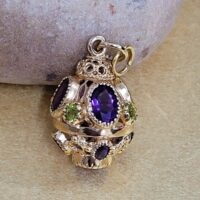 8.80ct Amethyst & Peridot Gold Orb Globe Pendant 9ct Yellow Gold from Ace Jewellery, Leeds