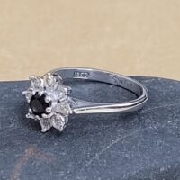 0.45ct Sapphire & Diamond Cluster Ring 18ct White Gold from Ace Jewellery, Leeds
