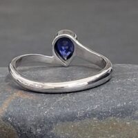 1.0ct Pear Shaped Sapphire Solitaire Engagement Ring 14ct White Gold from Ace Jewellery, Leeds