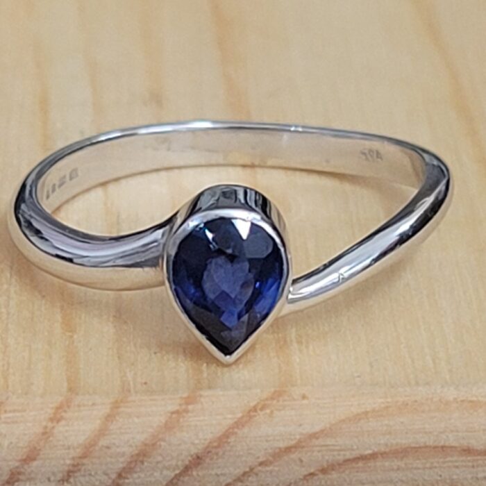 1.0ct Pear Shaped Sapphire Solitaire Engagement Ring 14ct White Gold from Ace Jewellery, Leeds