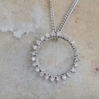 0.14ct Diamond Circle Pendant & Chain 9ct White Gold from Ace Jewellery, Leeds