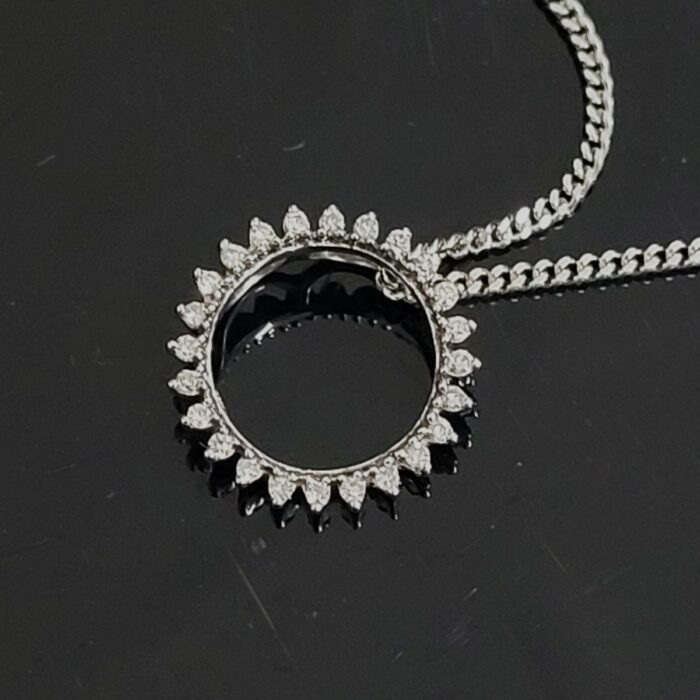 0.14ct Diamond Circle Pendant & Chain 9ct White Gold from Ace Jewellery, Leeds