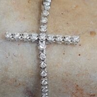 0.32ct Diamond Cross Motion Pendant Necklace 18ct White Gold from Ace Jewellery, Leeds