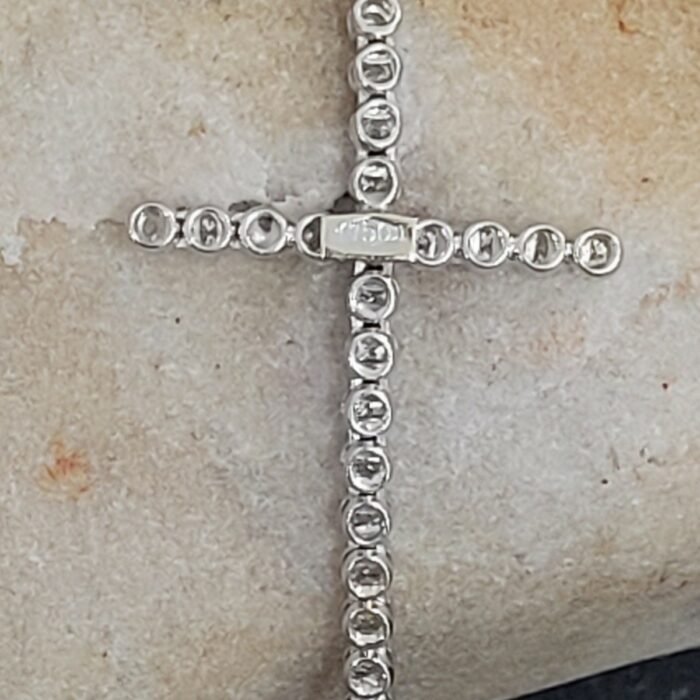 0.32ct Diamond Cross Motion Pendant Necklace 18ct White Gold from Ace Jewellery, Leeds
