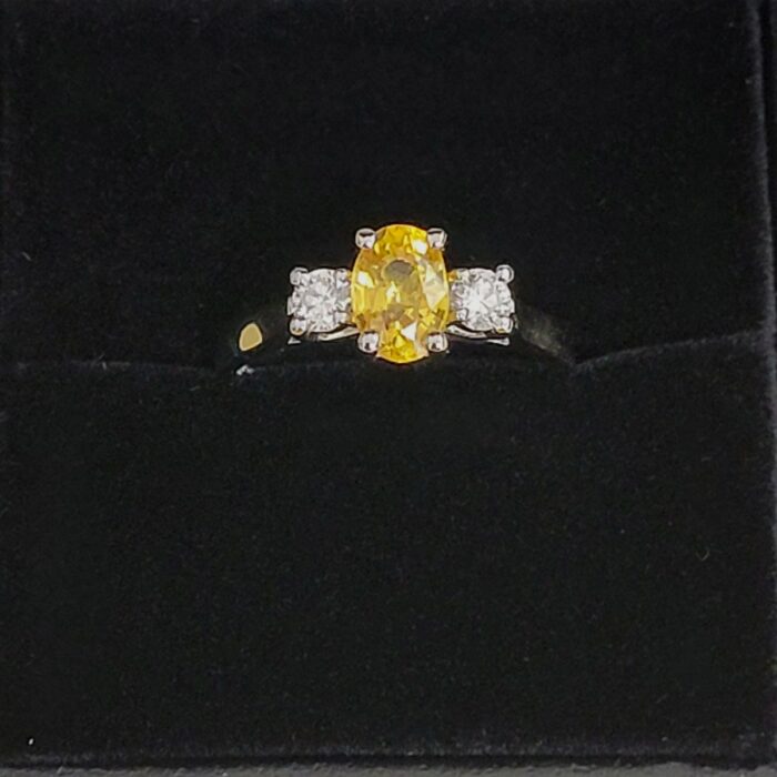 1.38ct Yellow Sapphire & Diamond Ring Platinum from Ace Jewellery, Leeds