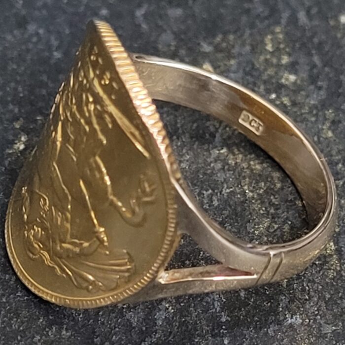 22ct Yellow Gold Curved Sovereign Ring from Ace Jewellery, Leeds