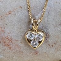 0.42ct Diamond Heart-Shaped Pendant Necklace 18ct Yellow Gold from Ace Jewellery, Leeds