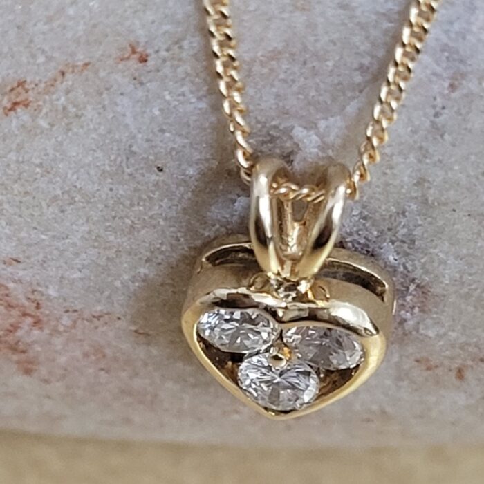 0.42ct Diamond Heart-Shaped Pendant Necklace 18ct Yellow Gold from Ace Jewellery, Leeds