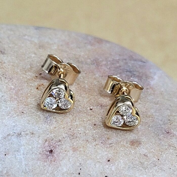 0.33ct Diamond Heart-Shaped Earrings 18ct Yellow Gold from Ace Jewellery, Leeds