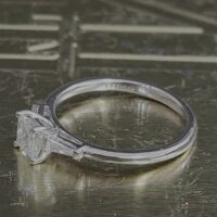 0.68ct Three Stone Princess Cut Diamond & Baguette Engagement Ring Platinum from Ace Jewellery, Leeds