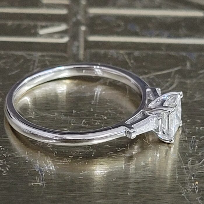 0.68ct Three Stone Princess Cut Diamond & Baguette Engagement Ring Platinum from Ace Jewellery, Leeds