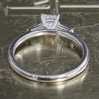 0.68ct Three Stone Princess Cut Diamond & Baguette Engagement Ring Platinum from Ace Jewellery, Leeds