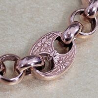 9ct Rose Gold & Amethyst Belcher Link Bracelet from Ace Jewellery, Leeds