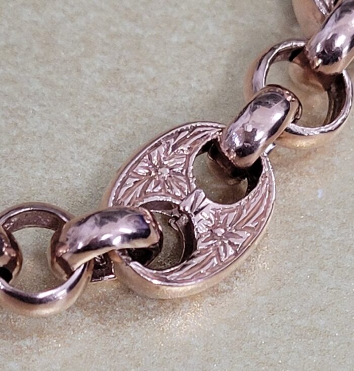 9ct Rose Gold & Amethyst Belcher Link Bracelet from Ace Jewellery, Leeds