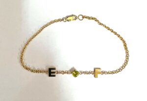 Gemstone Initial Bracelets from Ace Jewellery, Leeds